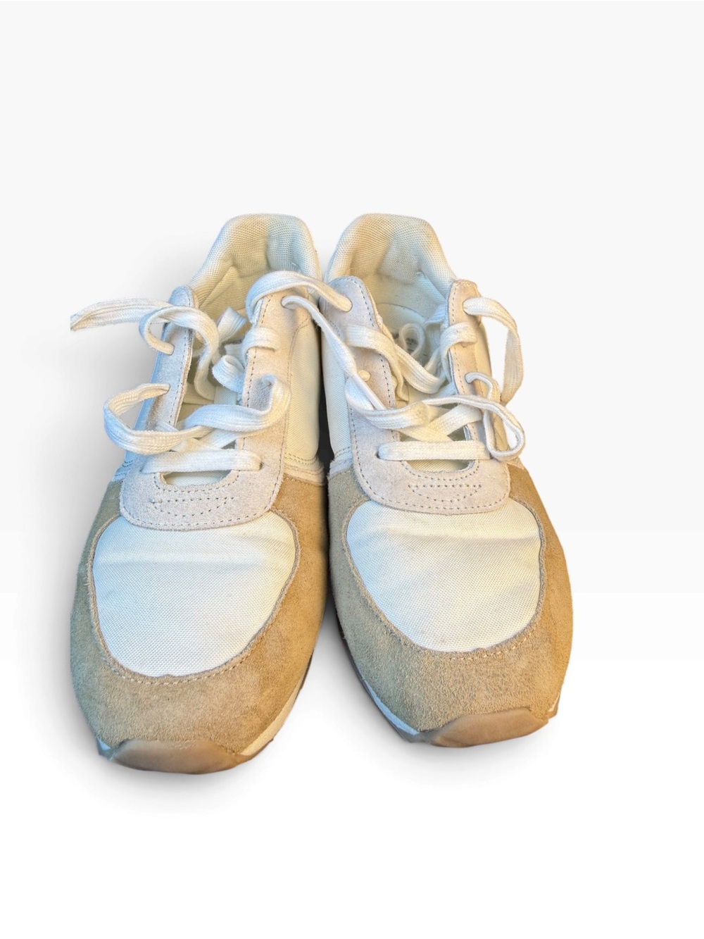 J.Crew BN870 Women’s Size 8 Trainers Cream Tan Suede Gold Retro Sneakers SP23 - Picture 3 of 16
